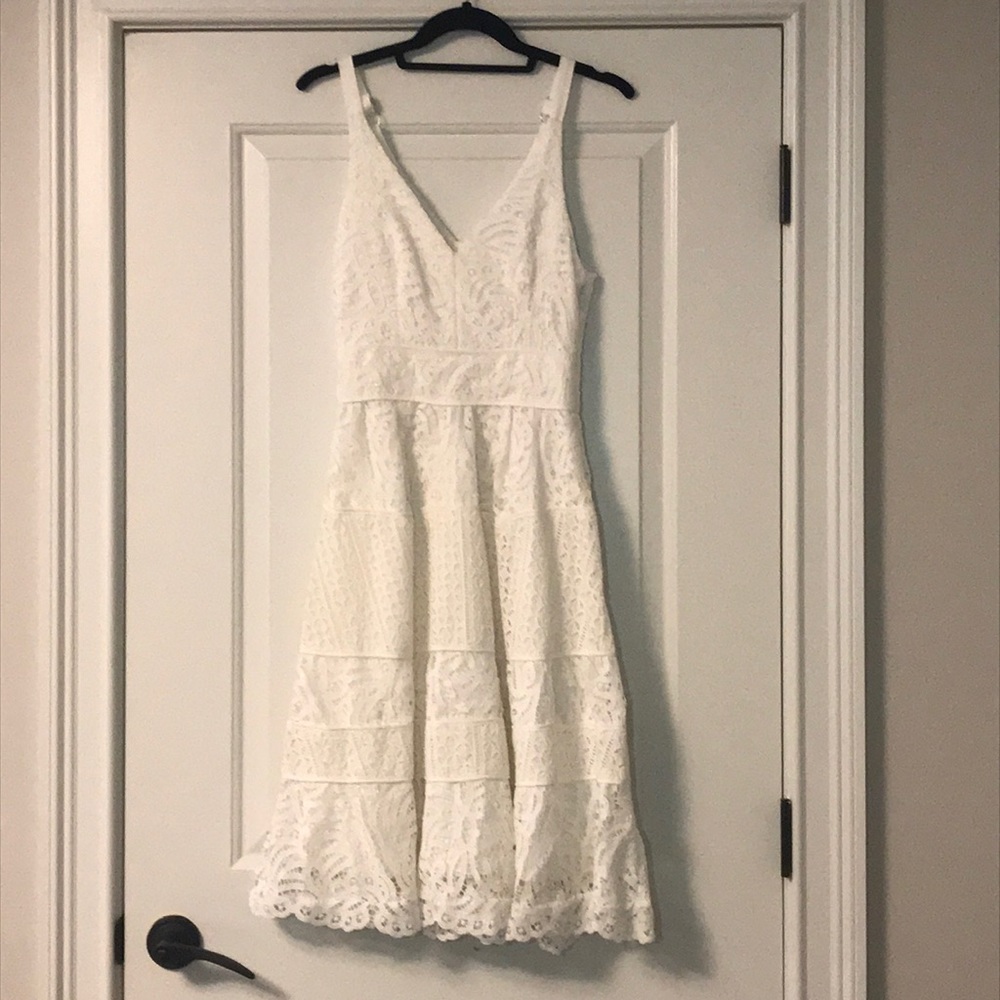 White Lace Midi Dress